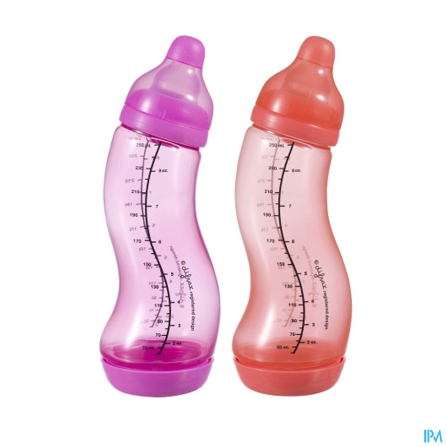 Difrax Biberon-s Natural Girl Double Pack 2x250ml Difrax Biberon-s Natural Girl Double Pack 2x250ml