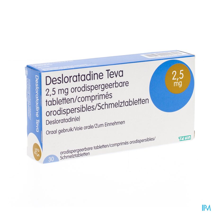 Desloratadine Teva 2,5mg Orodisp Comp 30 X 2,5mg Desloratadine Teva 2,5mg Orodisp Comp 30 X 2,5mg