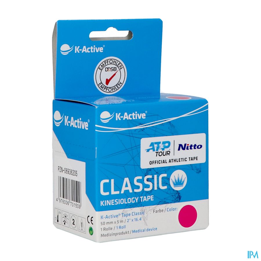 K-ACTIVE Tape Rose - 5cm x 5m : La bande de kinésiologie originale produite par Nitto Denko K-ACTIVE Tape Rose - 5cm x 5m : La bande de kinésiologie originale produite par Nitto Denko