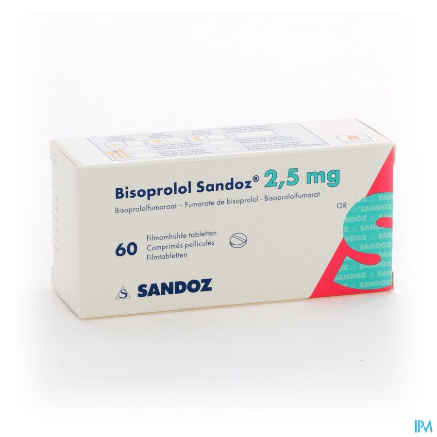 Bisoprolol Sandoz 2,5mg Filmomh Tabl 60 X 2,5mg Bisoprolol Sandoz 2,5mg Filmomh Tabl 60 X 2,5mg
