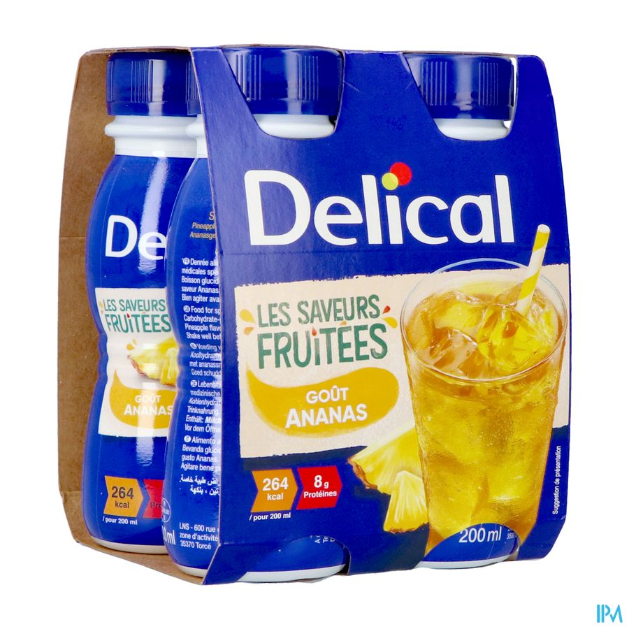 Delical Boisson Fruitee Ananas 4x200ml Delical Boisson Fruitee Ananas 4x200ml