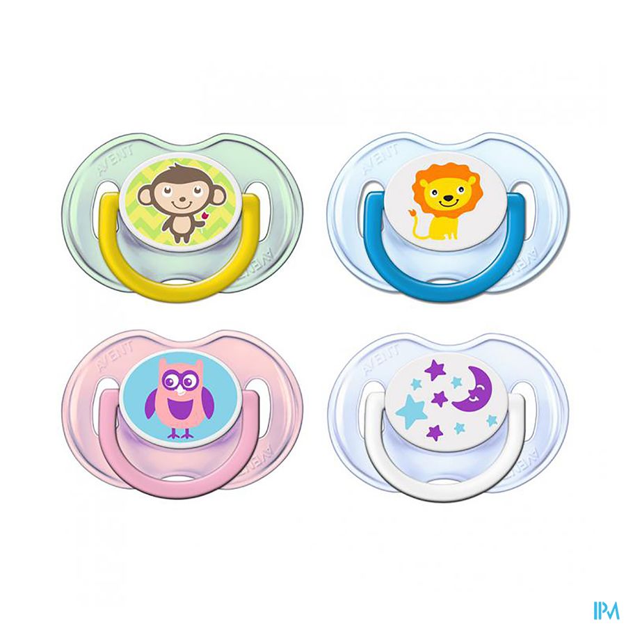 Philips Avent Fopspeen Aap Leeuw Maan Uil 0-6m 2 SCF196/18