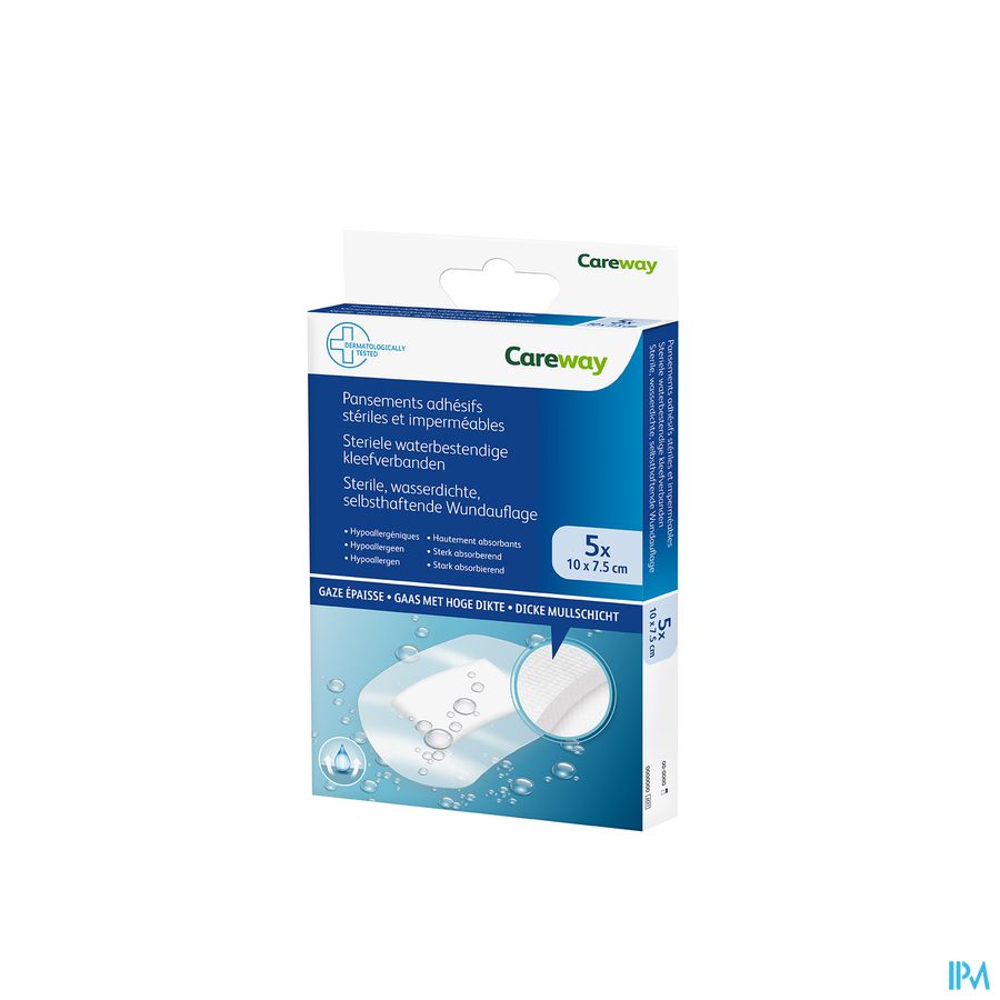 Careway Pansements Wtp Steriles 7,5cmx10cm 5 Careway Pansements Wtp Steriles 7,5cmx10cm 5