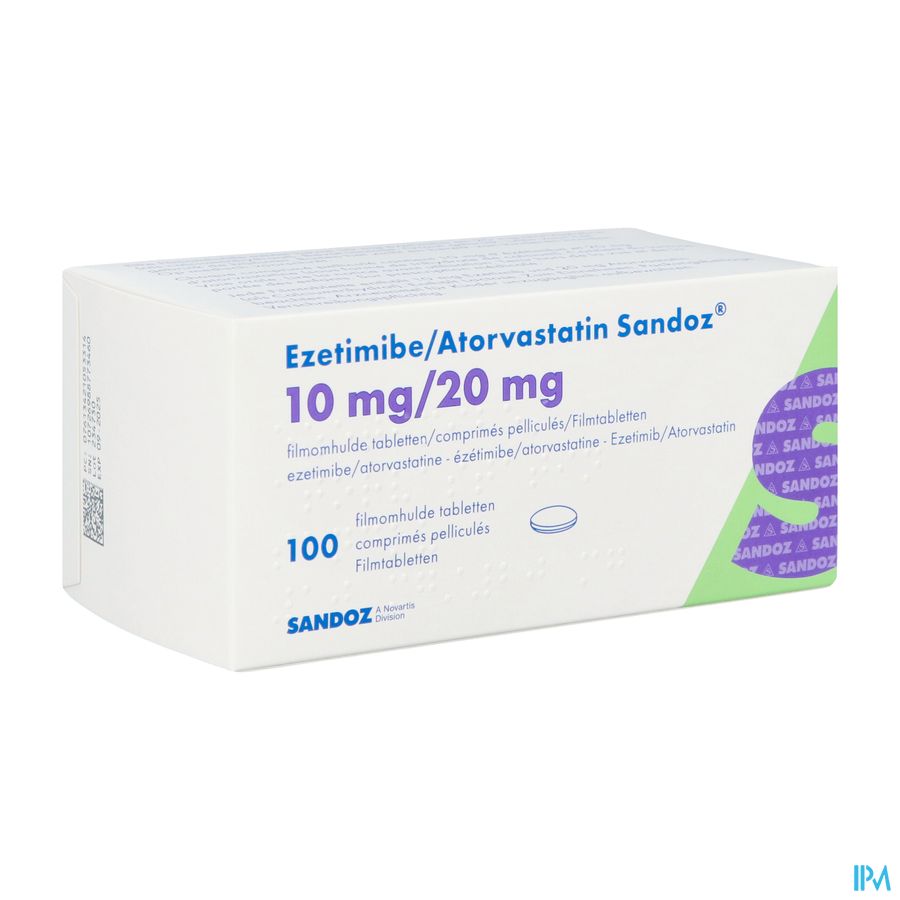 Ezetimibe Atorvastatin Sandoz 10/20mg Film.tabl100 Ezetimibe Atorvastatin Sandoz 10/20mg Film.tabl100