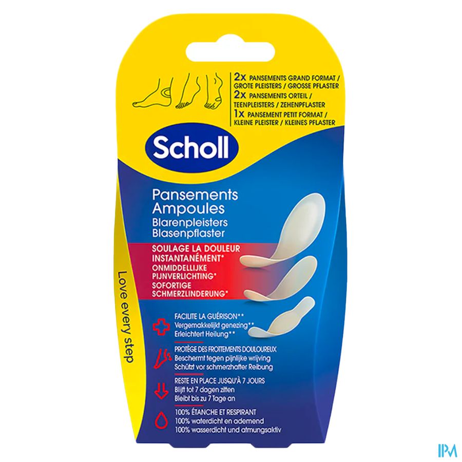 Scholl Blarenpleister 2grote+2teen+1klein Z/latex 3
