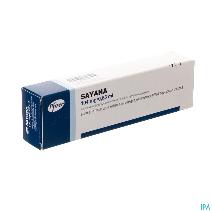 Sayana 104mg/0,65ml Susp Inj Voorgev.spuit 1 Sayana 104mg/0,65ml Susp Inj Voorgev.spuit 1