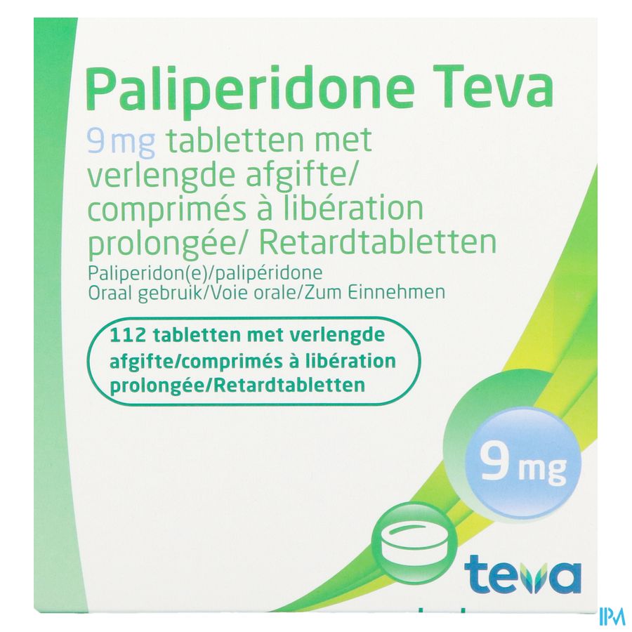 Paliperidone Teva 9mg Verl.afgifte Comp 112 X 9mg 3