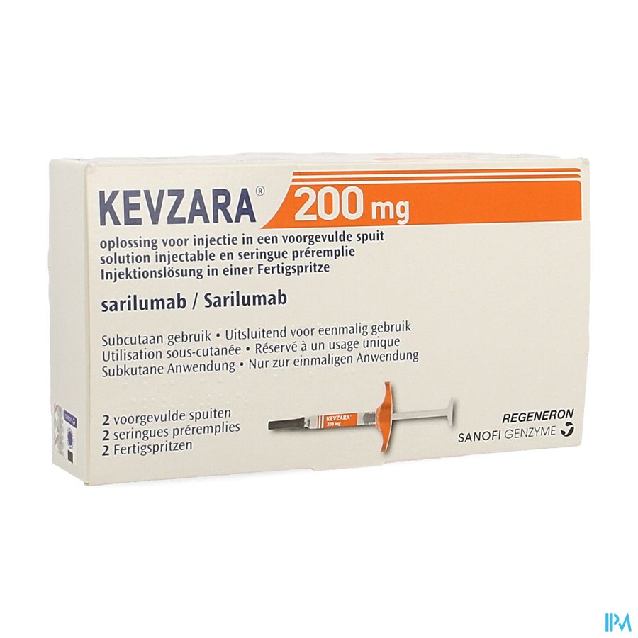 Kevzara 200mg Opl Inj Voorgev.spuit Glas 2x1,14ml Kevzara 200mg Opl Inj Voorgev.spuit Glas 2x1,14ml