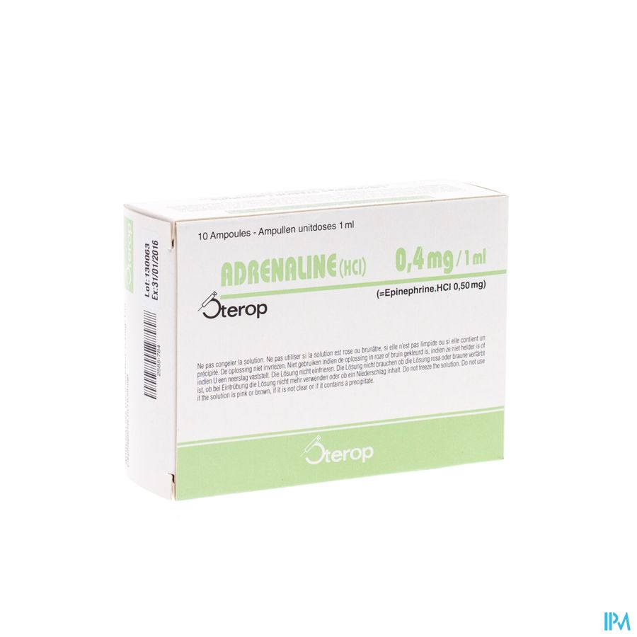 Adrenaline Hcl Sterop 0,4mg/ml Sol Inj 10 X 1 Ud