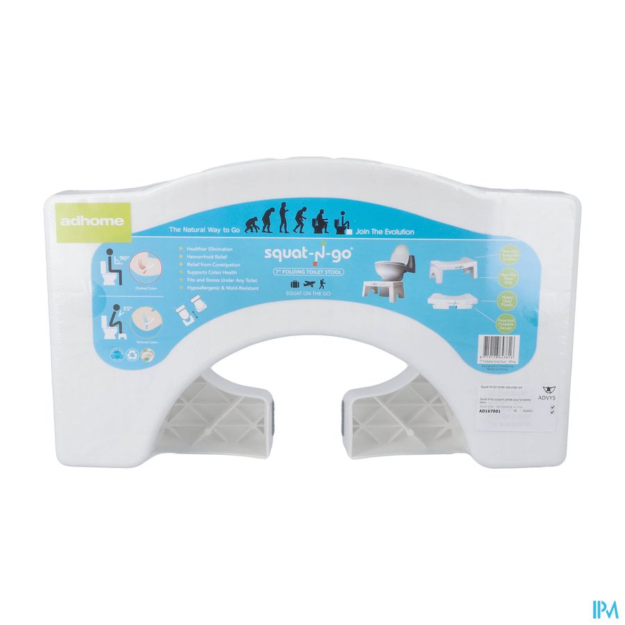 Adhome Squat-n-go Toilet Steuntje Wit Adhome Squat-n-go Toilet Steuntje Wit