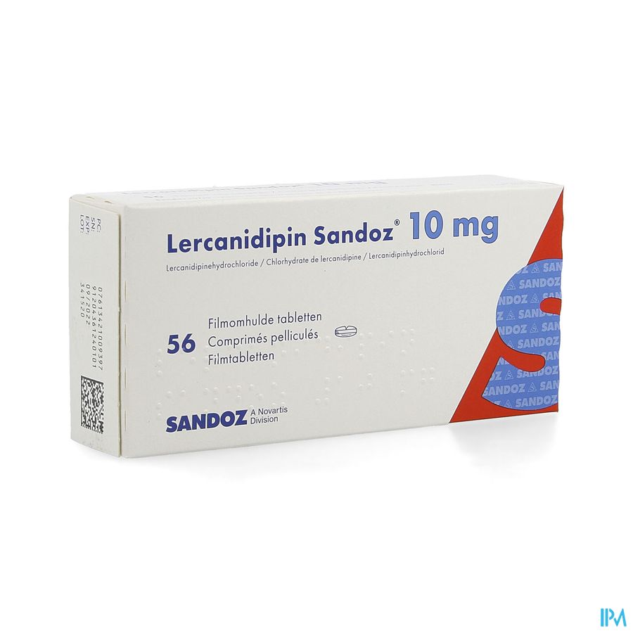 Lercanidipin Sandoz 10mg Comp 56 X 10mg Lercanidipin Sandoz 10mg Comp 56 X 10mg