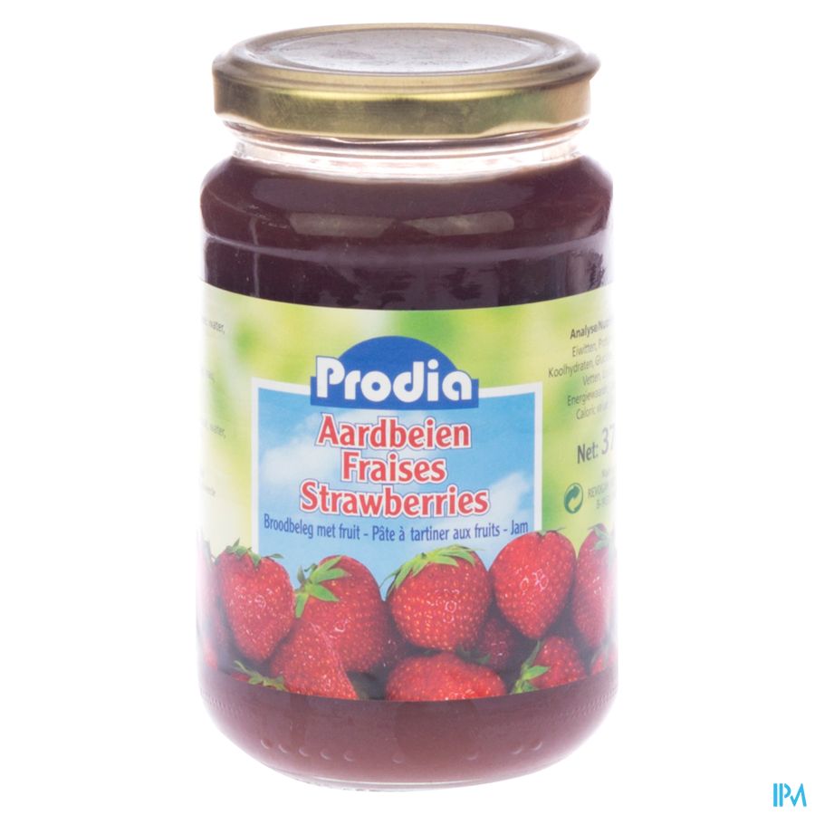 Prodia Jam Aardbeien + Fructose 370g 6090 Revogan Prodia Jam Aardbeien + Fructose 370g 6090 Revogan