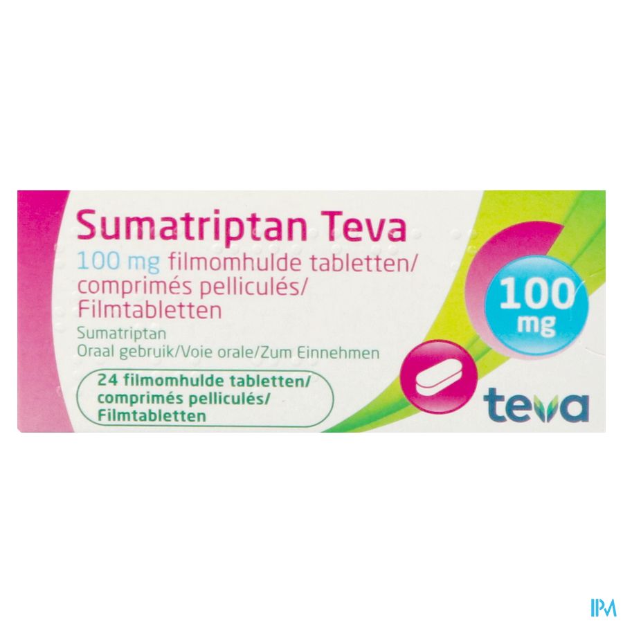 Sumatriptan Teva 100mg Filmomh Tabl 24 X 100mg 1