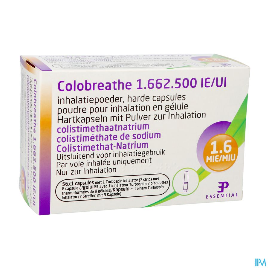 Colobreathe 1 662 500 Ui Inhalatie Pdr Caps 4x14 Colobreathe 1 662 500 Ui Inhalatie Pdr Caps 4x14