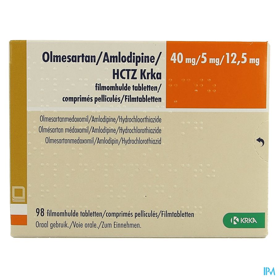 Olmesartan/amlodipine/hctz Krka 40/ 5/12,5 Comp 98 1