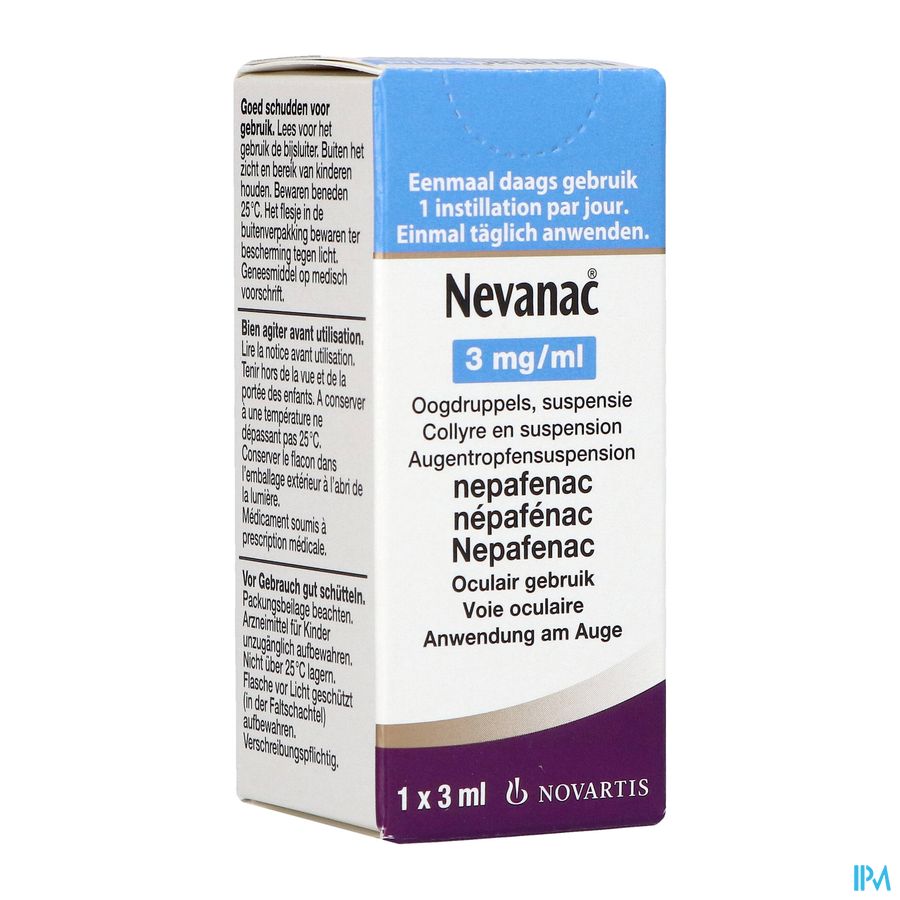 Nevanac 3mg/ml Susp Oogdruppels Fl Ovaal 1 X 3ml Nevanac 3mg/ml Susp Oogdruppels Fl Ovaal 1 X 3ml