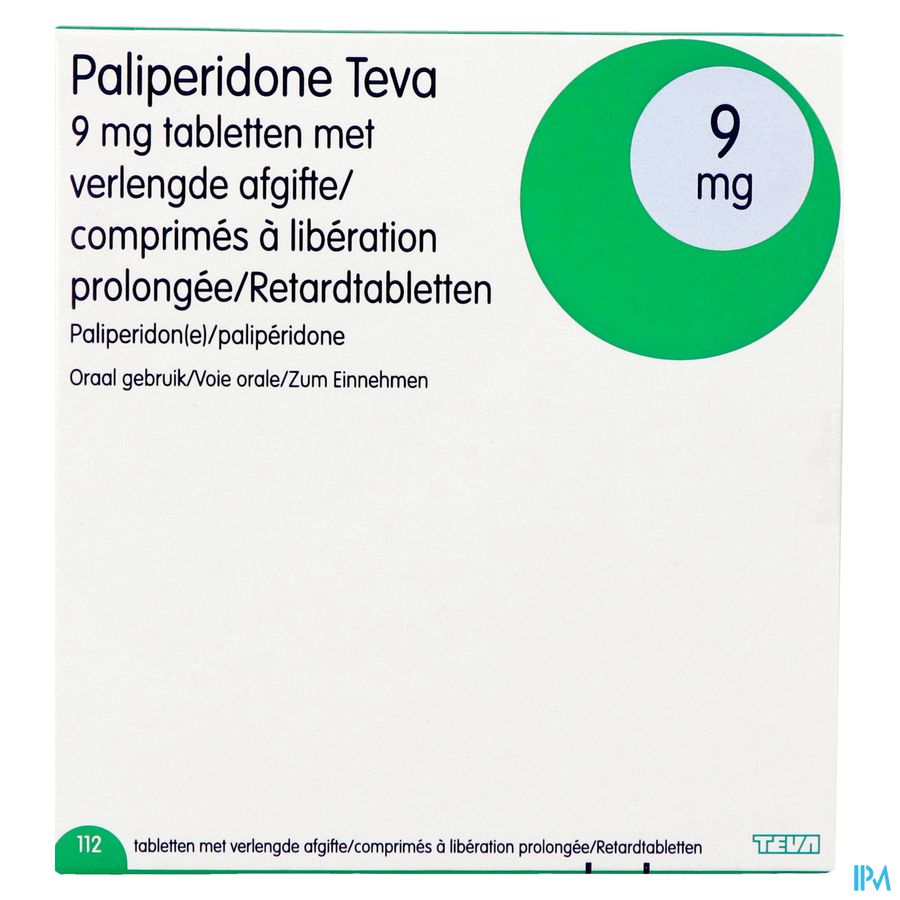Paliperidone Teva 9mg Verl.afgifte Comp 112 X 9mg 4