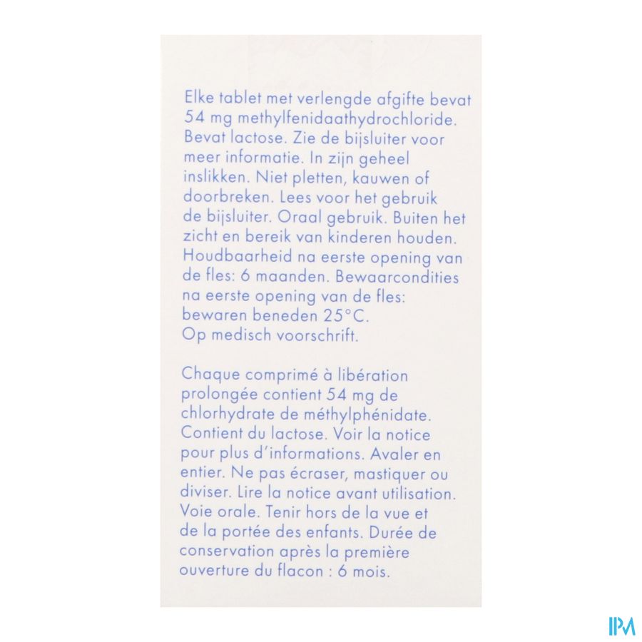 Methylfenidaat 54mg Sandoz Comp Verl Afgifte 30 1