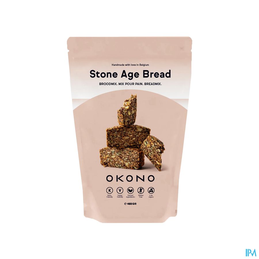 Okono Stone Age Bread Keto Broodmix 450g Okono Stone Age Bread Keto Broodmix 450g