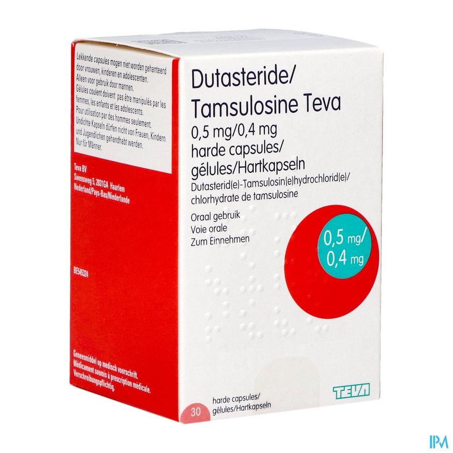 Dutasteride Tamsulosine Teva 0,5mg/0,4mg Caps 30 Dutasteride Tamsulosine Teva 0,5mg/0,4mg Caps 30