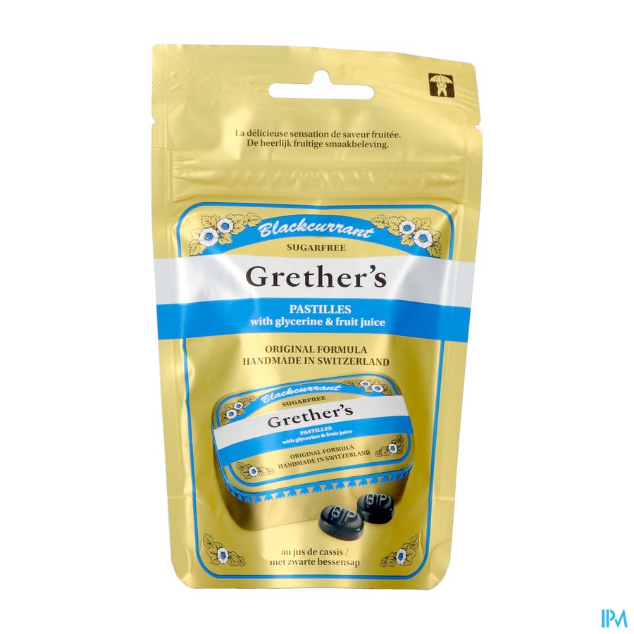 Grether's Pastilles Blackcurr.z/suiker Refill 110g Grether's Pastilles Blackcurr.z/suiker Refill 110g