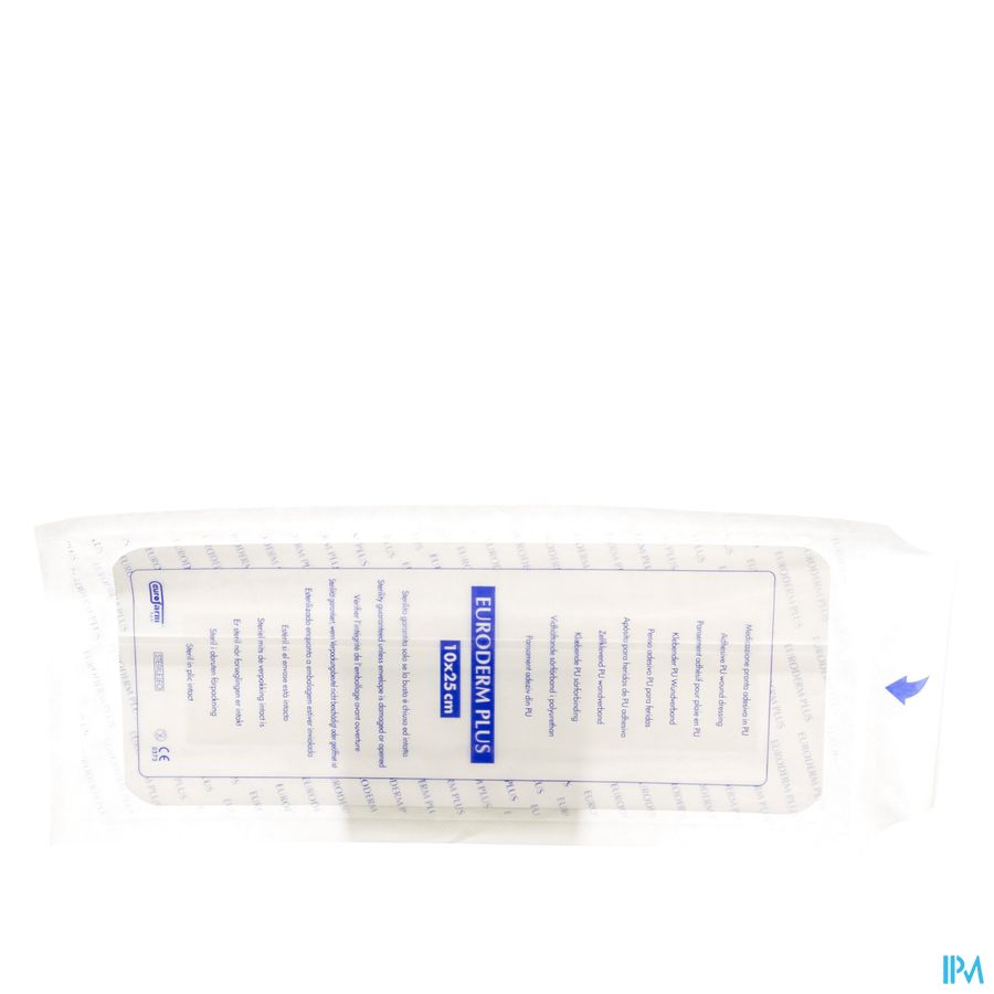 Euroderm Plus 10x25cm 1 Pleister Steriel Euroderm Plus 10x25cm 1 Pleister Steriel
