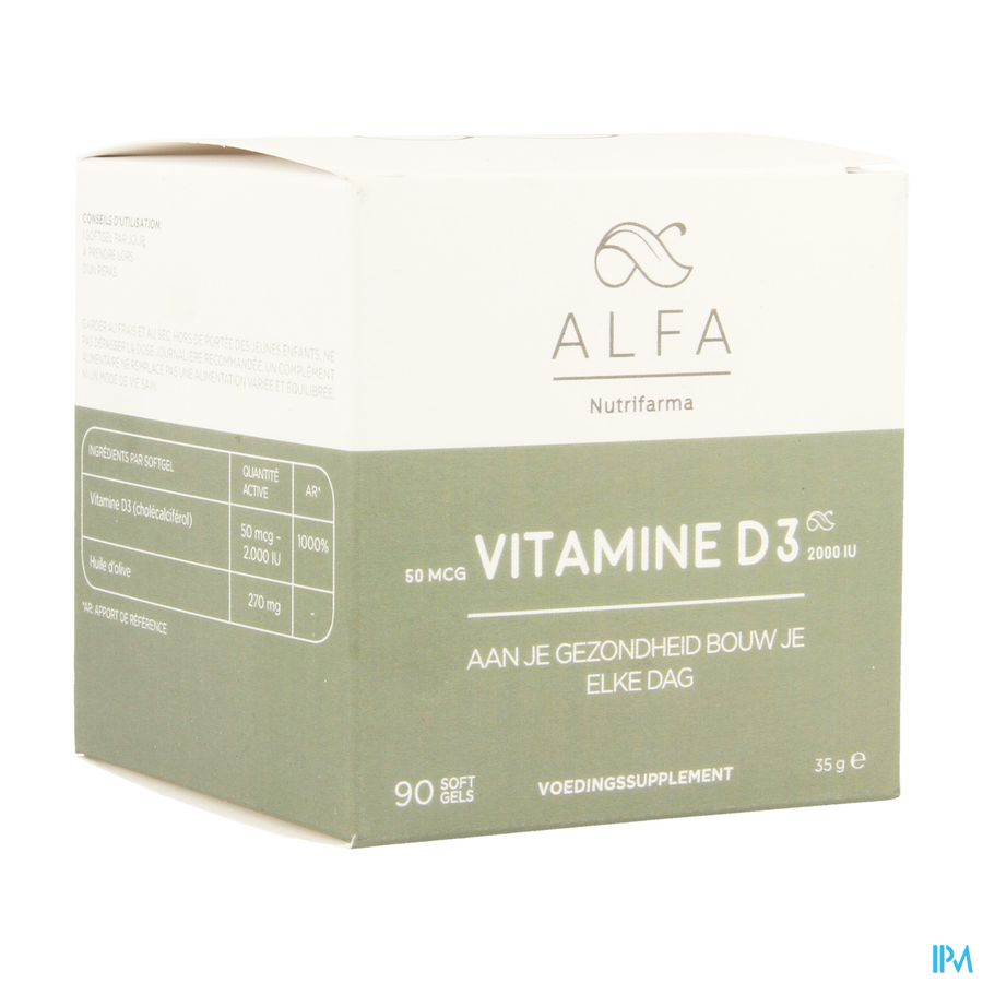 Alfa Vitamine D3 2000iu Softgels 90 Alfa Vitamine D3 2000iu Softgels 90