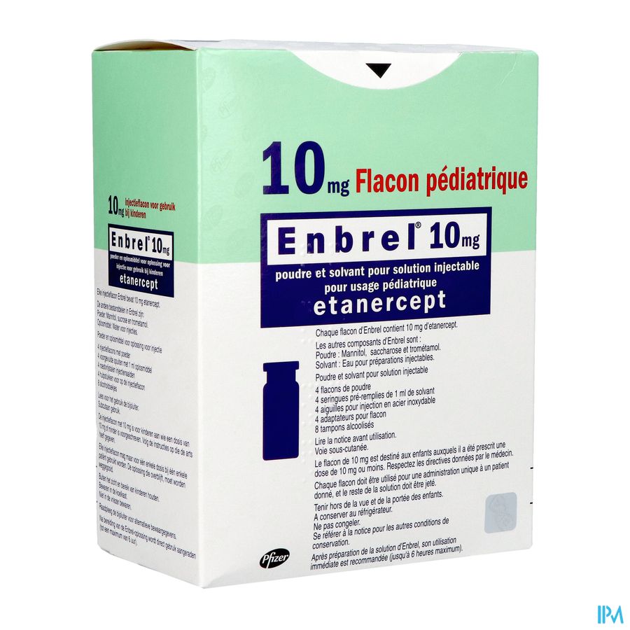 Enbrel 10mg Pdr + Oplosm Opl Inj Pediatrie Fl 4 Enbrel 10mg Pdr + Oplosm Opl Inj Pediatrie Fl 4