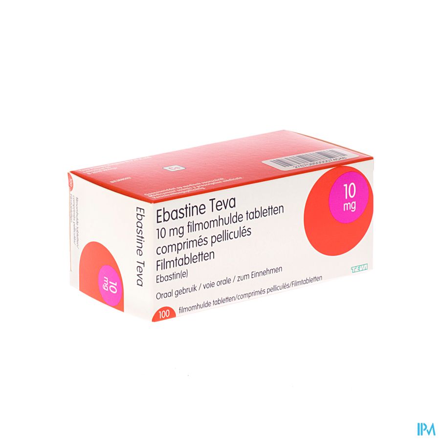 Ebastine Teva Comp 100 X 10mg