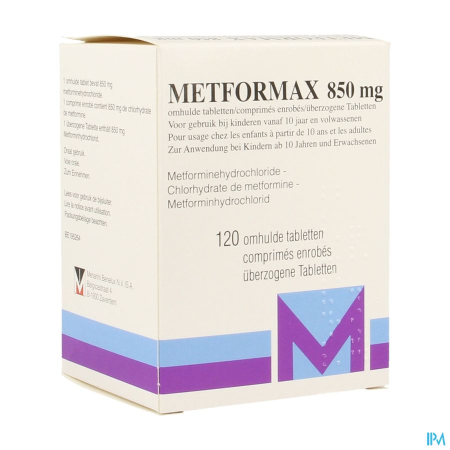 Metformax 850 Tabl 120 X 850mg Metformax 850 Tabl 120 X 850mg
