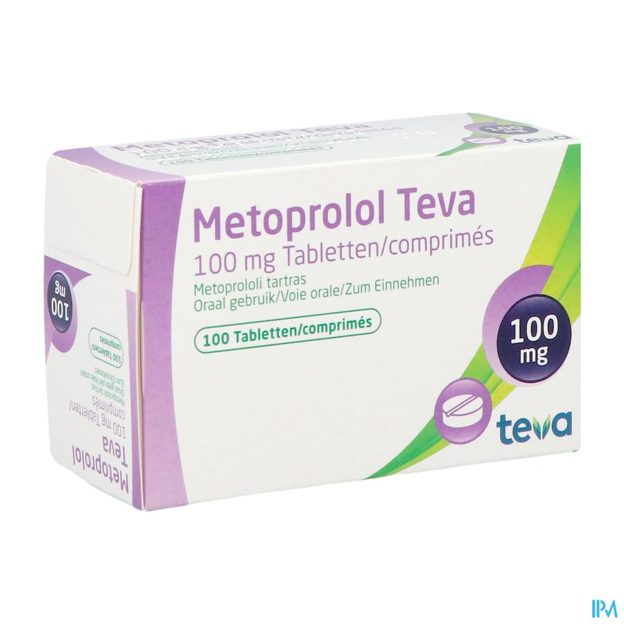 Metoprolol 100mg Teva Comp 100 X 100mg Metoprolol 100mg Teva Comp 100 X 100mg