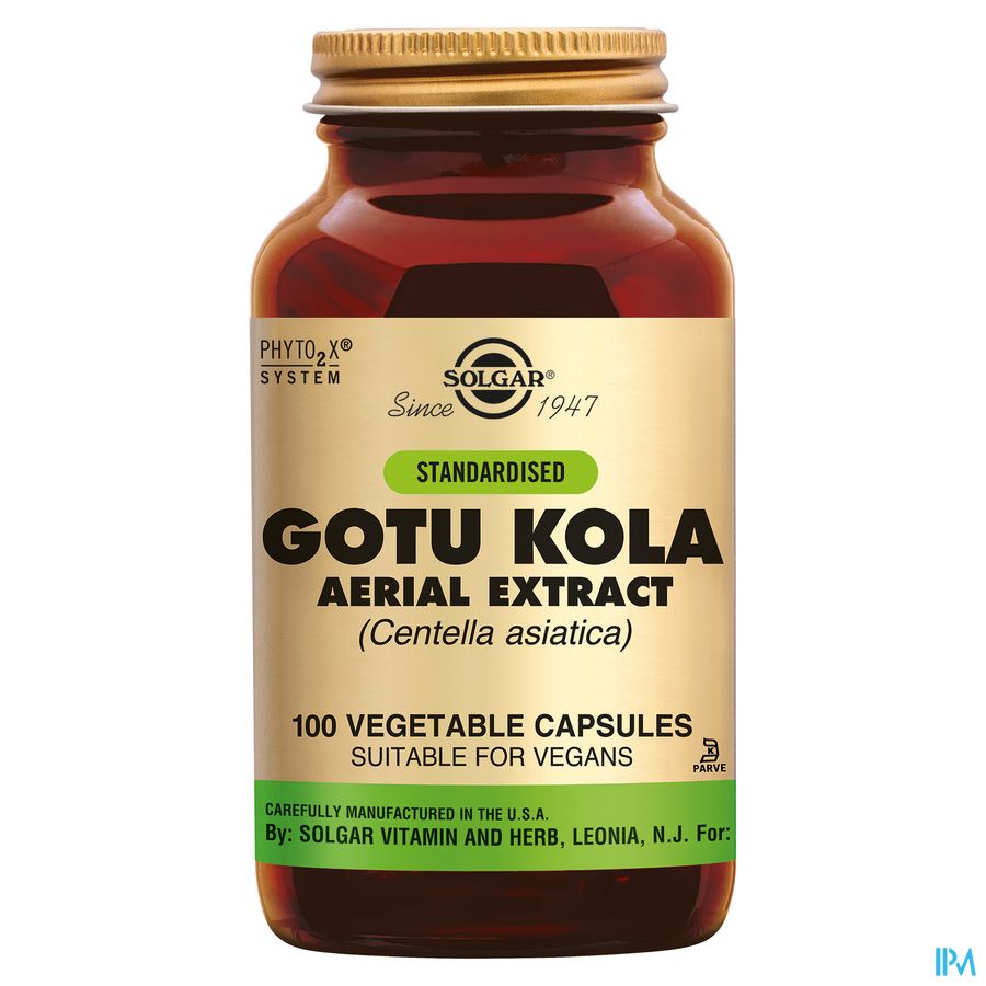 Gotu Kola Aer. Extr (hydrocotyle Asiat.) V-caps100 Gotu Kola Aer. Extr (hydrocotyle Asiat.) V-caps100