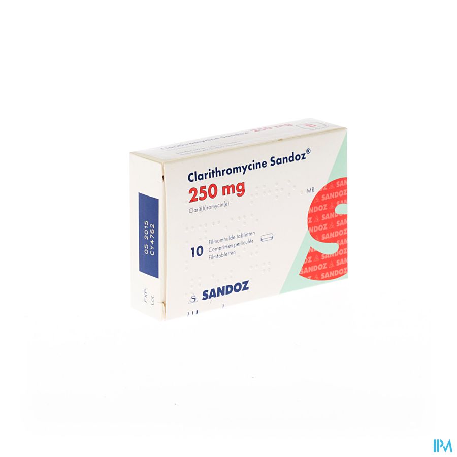 Clarithromycine Sandoz 250mg Filmomh Tabl 10
