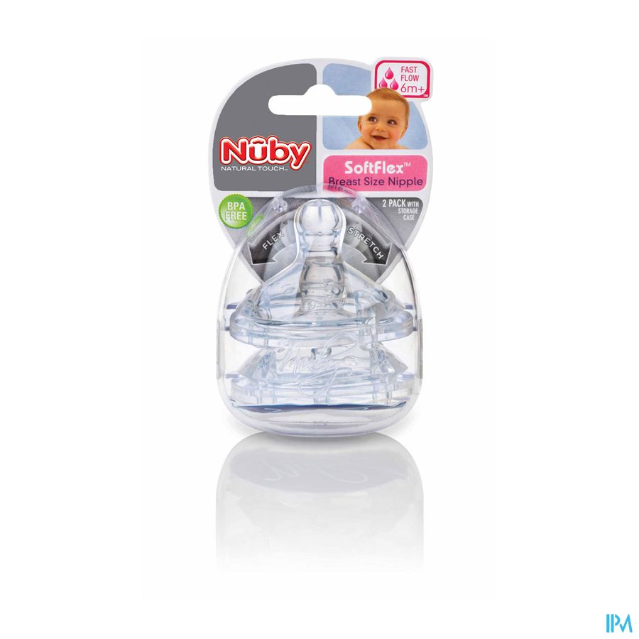 Nûby NT SoftFlex&trade; vervangspeen - slow flow – 0m+