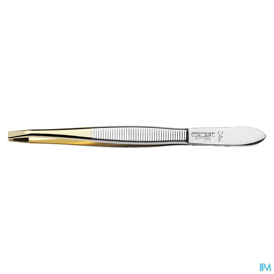 Mörser Pincet, gebogen punten, verguld N°24E 1