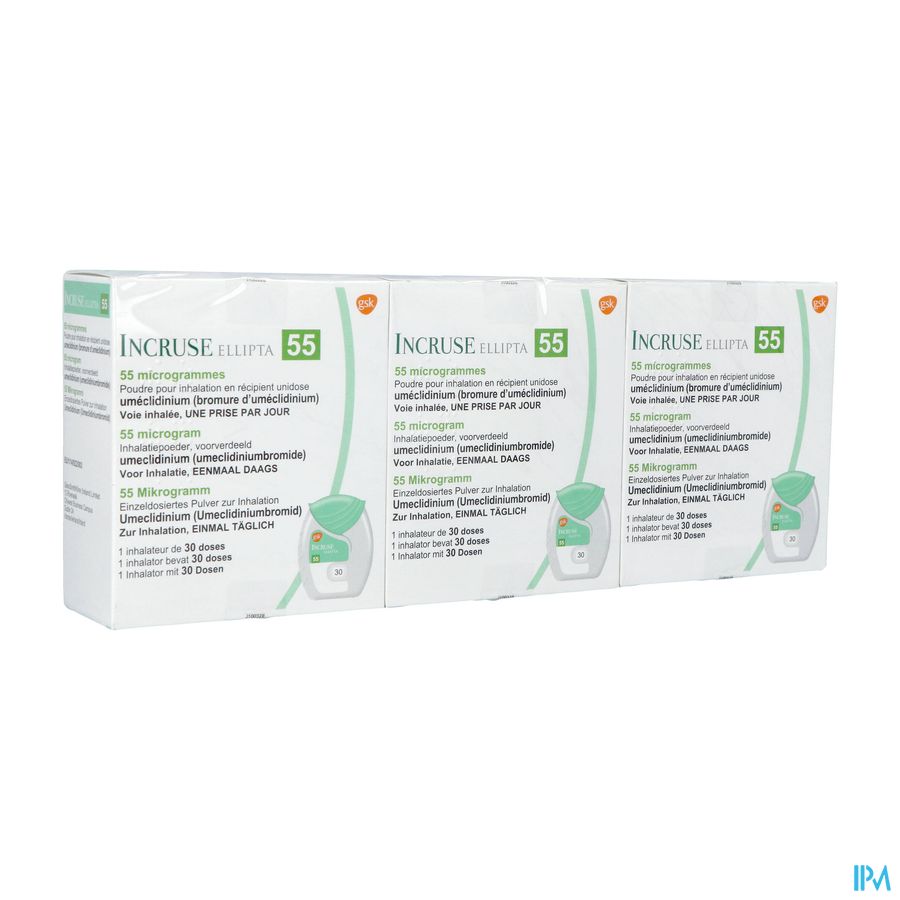 Incruse Ellipta 55mcg Pdr Inhalatie 3x30 Dosissen Incruse Ellipta 55mcg Pdr Inhalatie 3x30 Dosissen