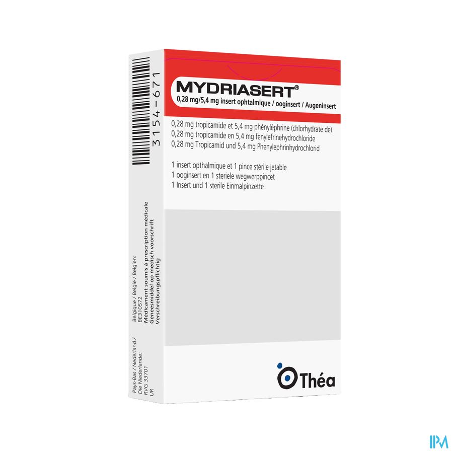 Mydriasert 0,28mg/5,4mg 1 Insert Opht+ 1 Pincet Mydriasert 0,28mg/5,4mg 1 Insert Opht+ 1 Pincet