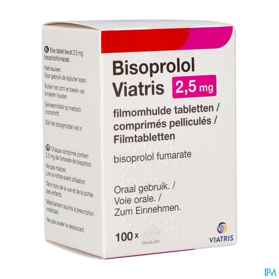 Bisoprolol Viatris 2,5mg Fl Comp Pell 100 Bisoprolol Viatris 2,5mg Fl Comp Pell 100