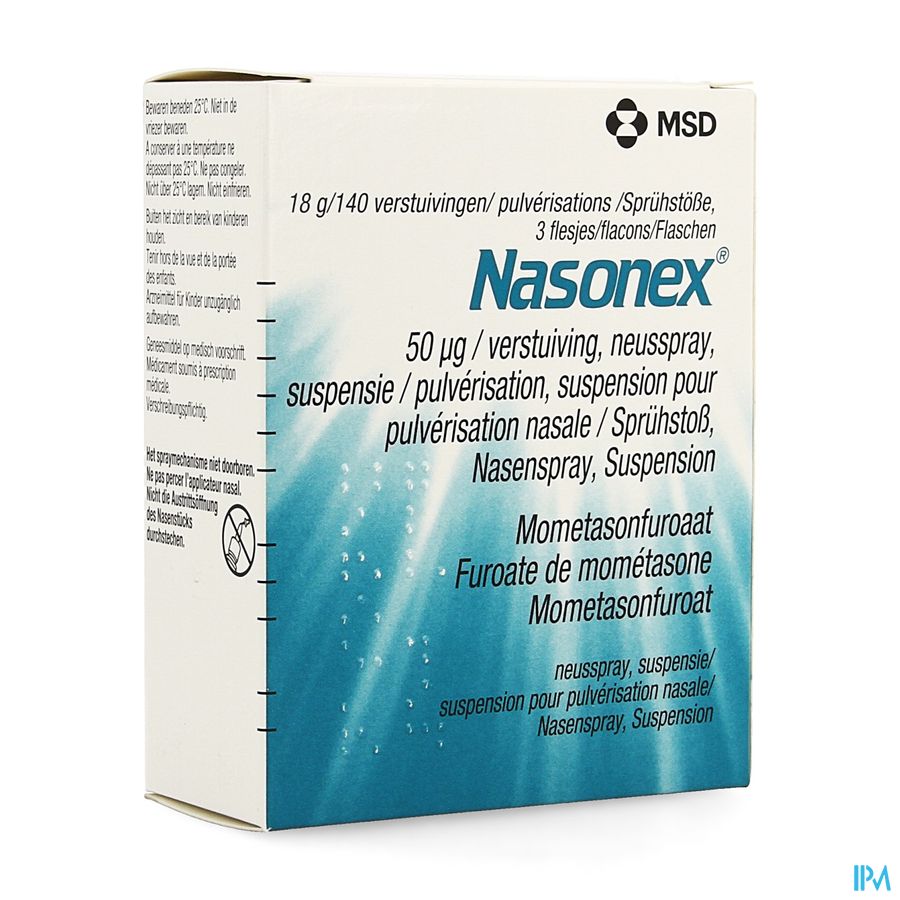 Nasonex Susp Pulv Nasale 50mcg/pulv 140 Pulv Fl 3 Nasonex Susp Pulv Nasale 50mcg/pulv 140 Pulv Fl 3