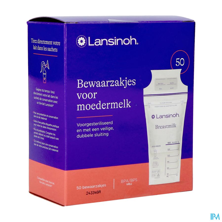 Lansinoh Bewaarzakjes Moedermelk 50 40056 Lansinoh Bewaarzakjes Moedermelk 50 40056