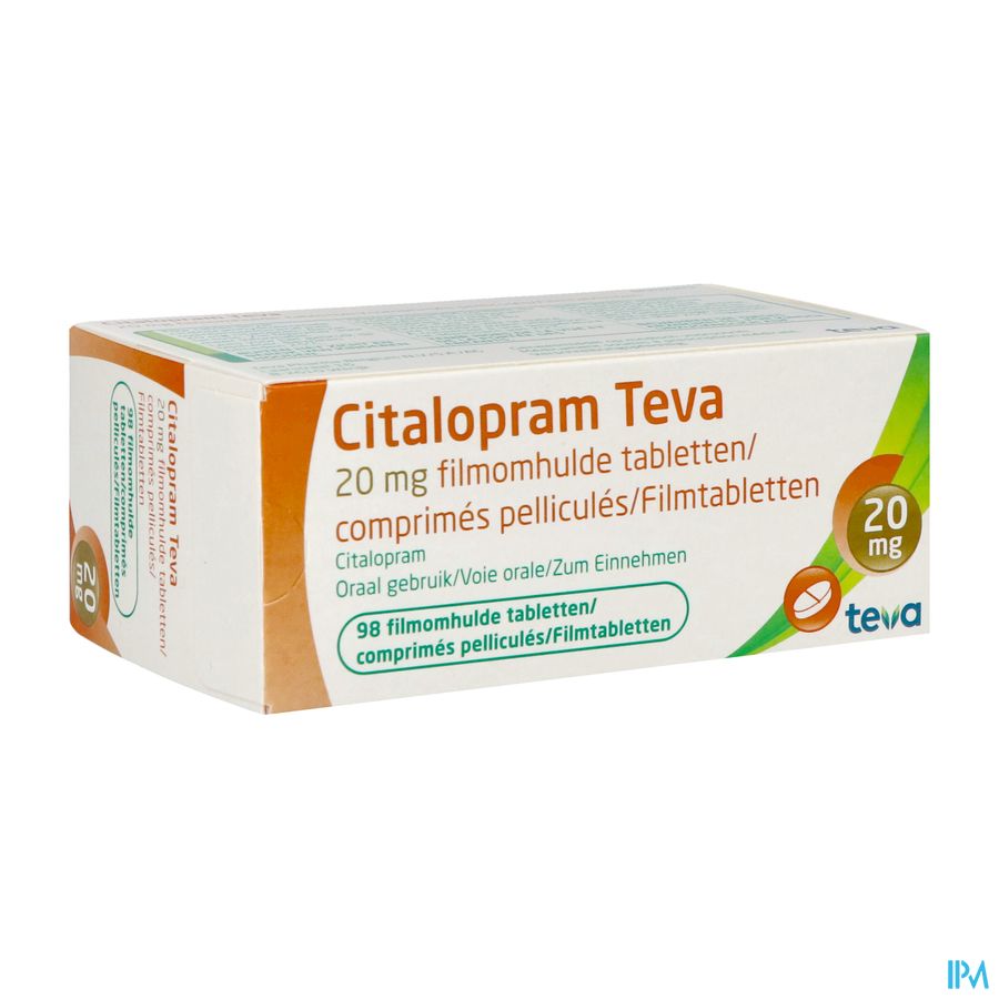 Citalopram Teva Comp Pell. 98 X 20mg Citalopram Teva Comp Pell. 98 X 20mg