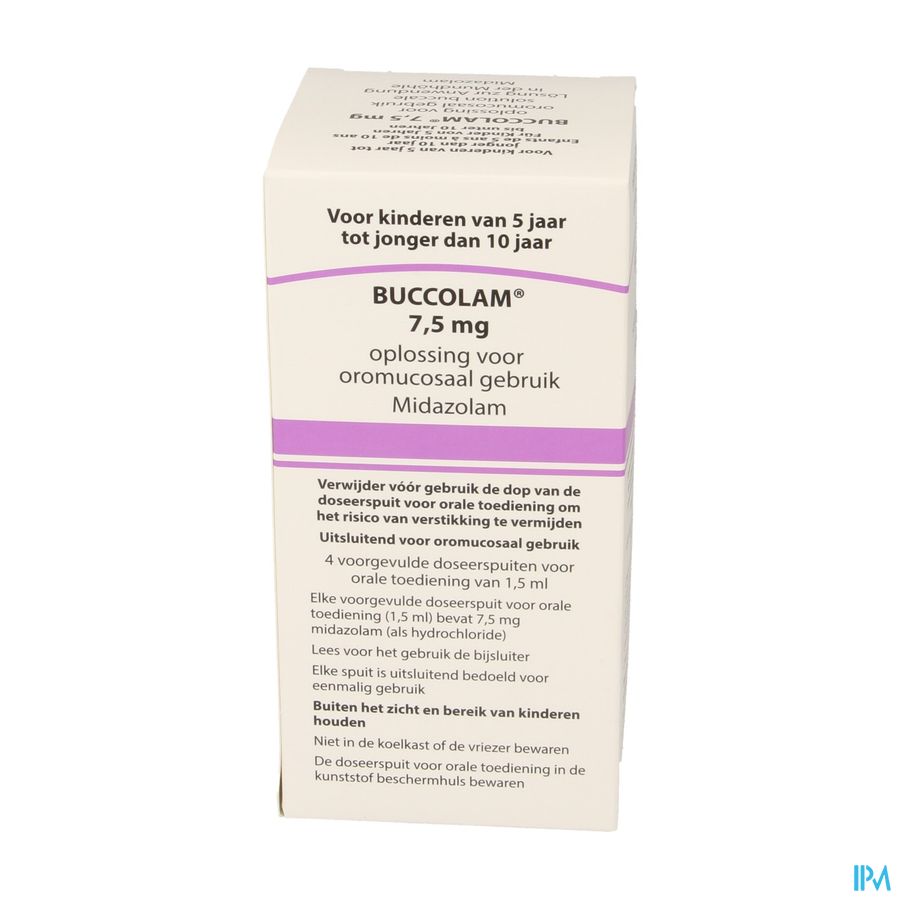 Buccolam 7,5mg Or Opl 4 Voorgev Dos Spuit 1,5ml Buccolam 7,5mg Or Opl 4 Voorgev Dos Spuit 1,5ml