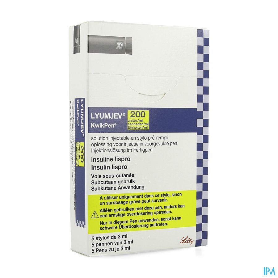 Lyumjev 200ie/ml Kwikpen Opl Inj Voorgev.pen 5x3ml Lyumjev 200ie/ml Kwikpen Opl Inj Voorgev.pen 5x3ml