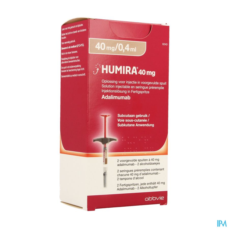 Humira 40mg/0,4ml Opl Inj Voorgevulde Spuit 2 Humira 40mg/0,4ml Opl Inj Voorgevulde Spuit 2