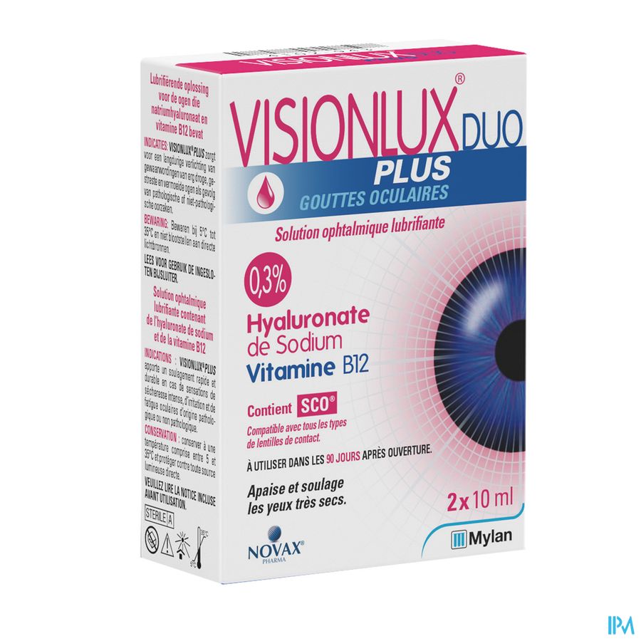 Visionlux Plus Gouttes Yeux Duo Fl 2 X 10ml
