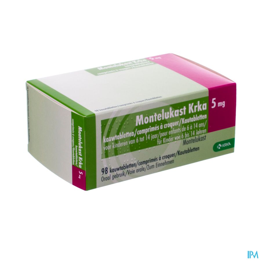 Montelukast Krka 5mg Kauwtabl 98 X 5mg Montelukast Krka 5mg Kauwtabl 98 X 5mg