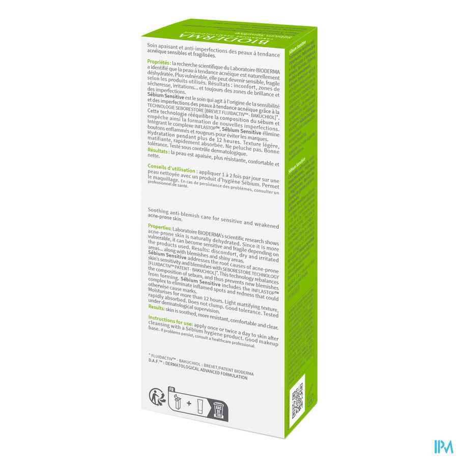 Bioderma Sebium Sensitive Soin Ap Pur Tube 30ml 1
