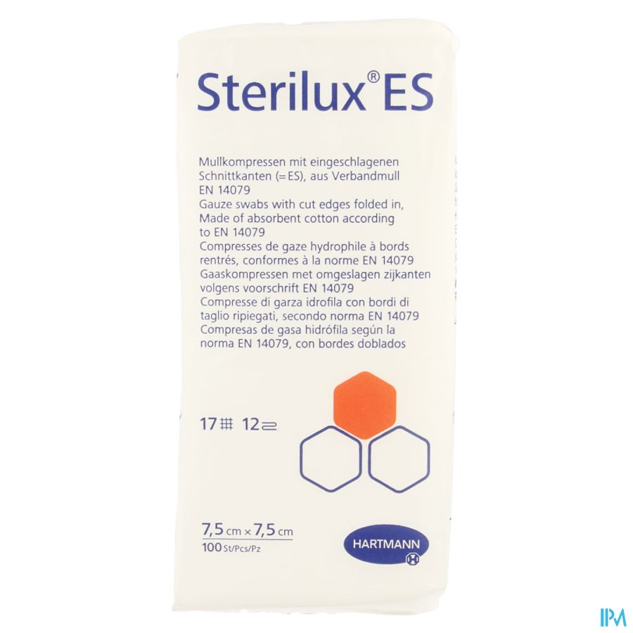Sterilux Es 7,5x7,5cm 12l.nst 100 P/s 2