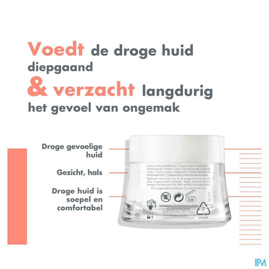 Avene Essentiels Revital. Voedende Creme 50ml 13