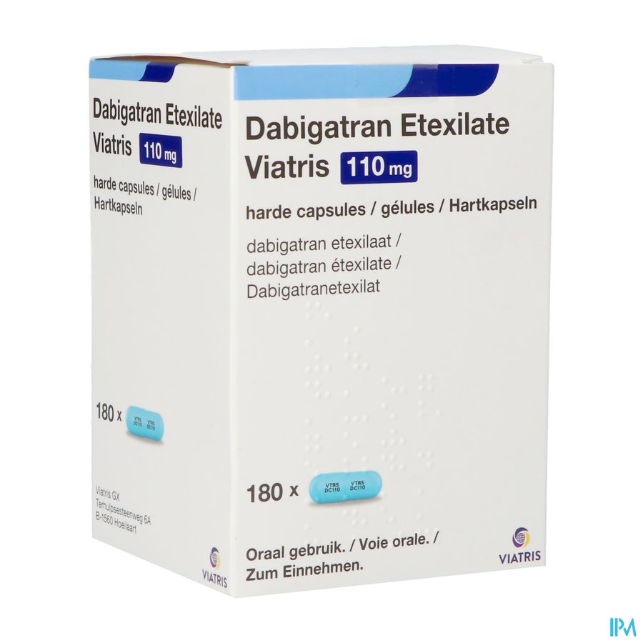 Dabigatran Etexilate Viatris 110mg Harde Caps 180 Dabigatran Etexilate Viatris 110mg Harde Caps 180